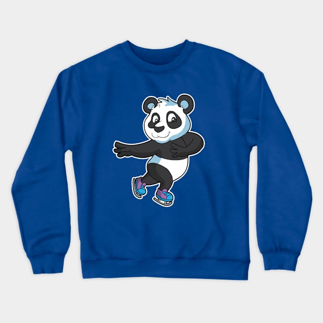 Figure Skate Panda Bear Ice Skater Winter Sports Crewneck Sweatshirt by E